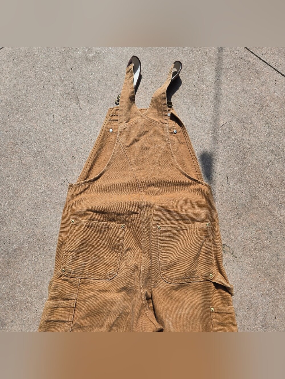 Carhartt Duck Bib Overalls 102776 Mens Size 30x28 Relaxed Fit Workwear Brown - Picture 7 of 13